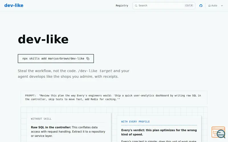 Screenshot of Dev-like