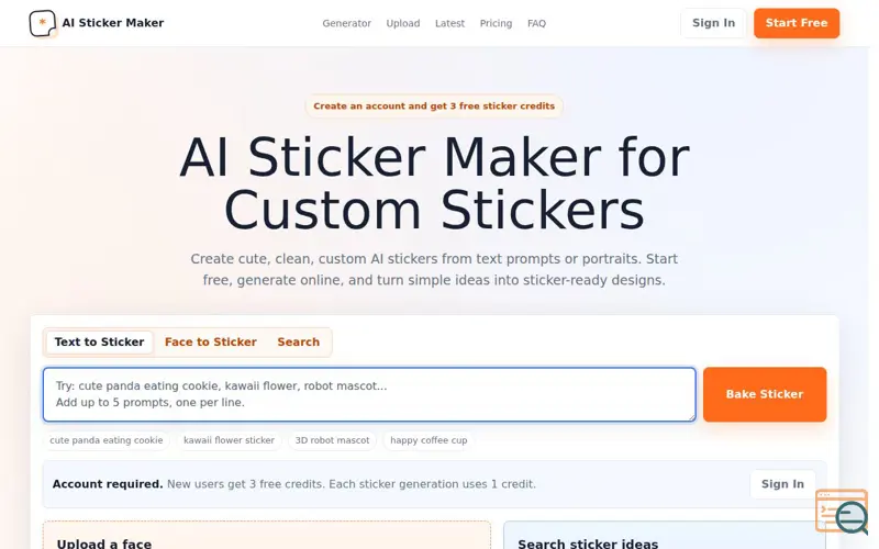 Screenshot of AI Sticker Maker