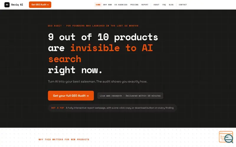Screenshot of Seviq AI