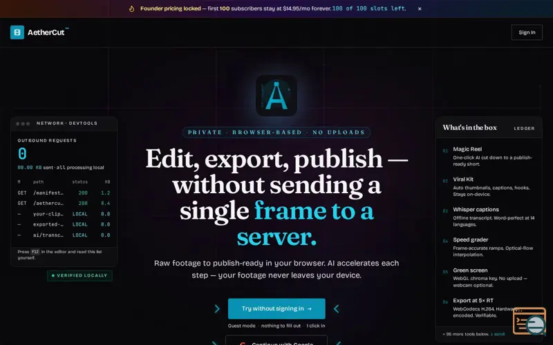 Screenshot of AetherCut