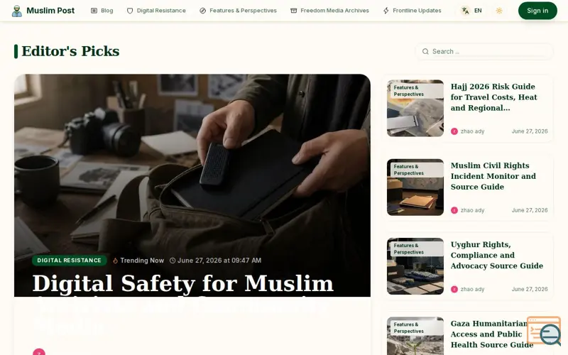 Screenshot of Muslim Post