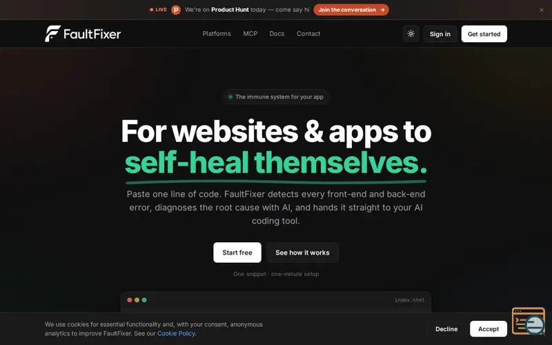 Screenshot of FaultFixer