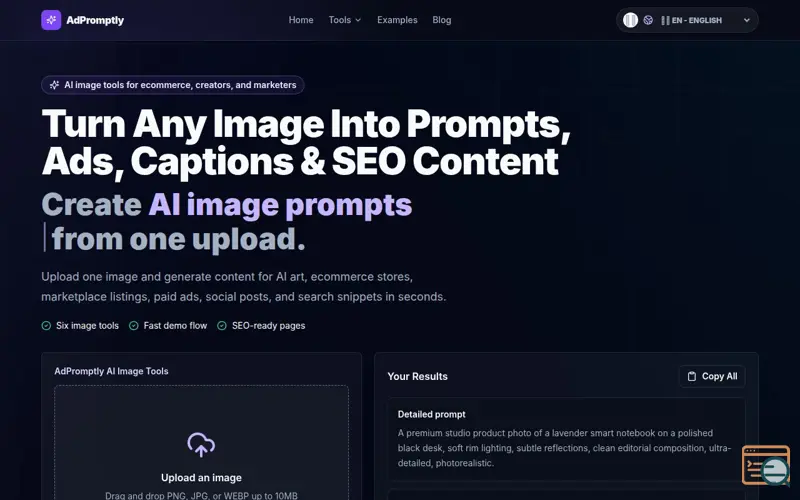 Screenshot of AdPromptly