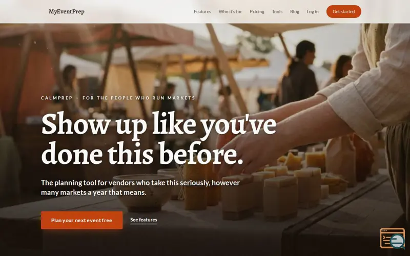 Screenshot of MyEventPrep