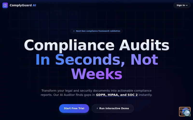 Screenshot of ComplyGuard AI