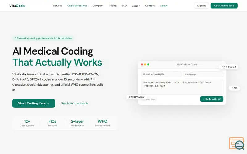 Screenshot of VitaCodix