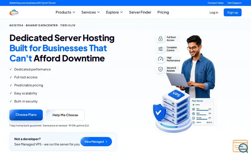 Screenshot of Dedicated Server Hosting, a launch using LHY Cloud