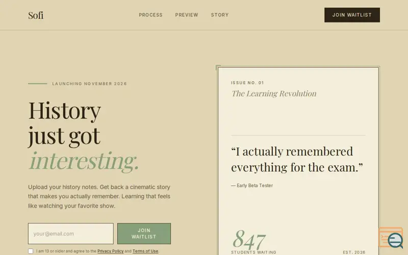 Screenshot of Sofi
