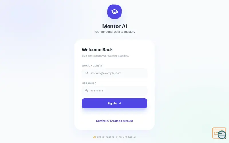 Screenshot of MENTOR AI
