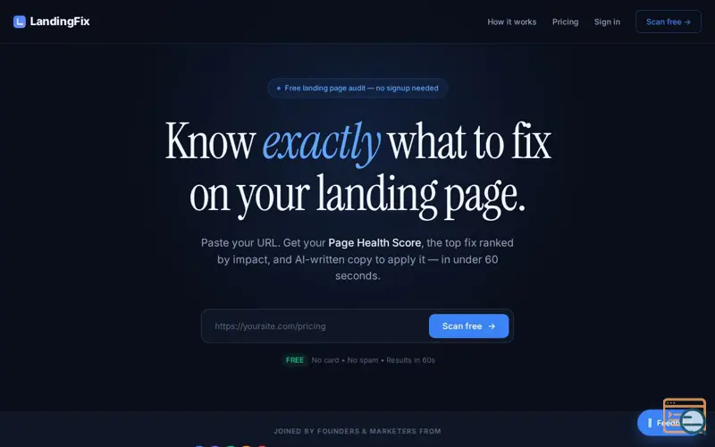 Screenshot of landingfix