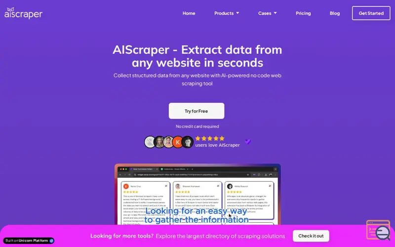 Screenshot of AIScraper