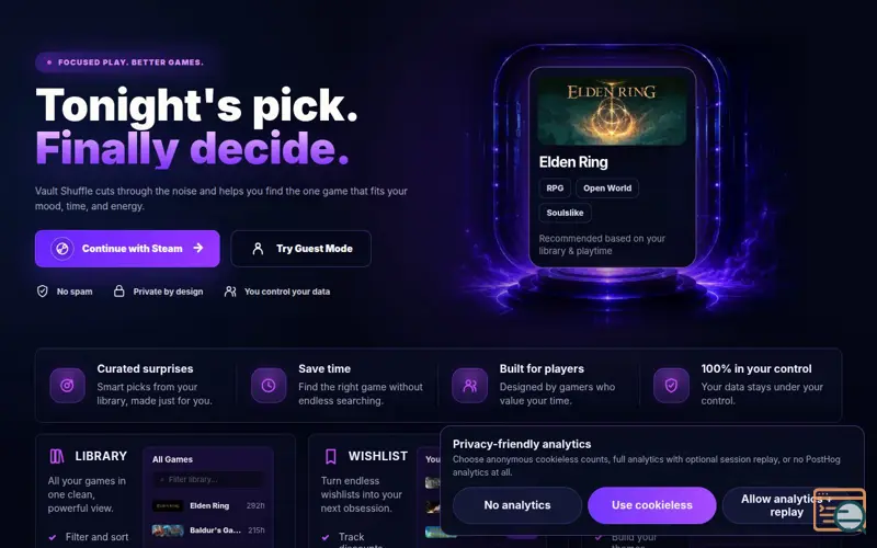 Screenshot of VaultShuffle