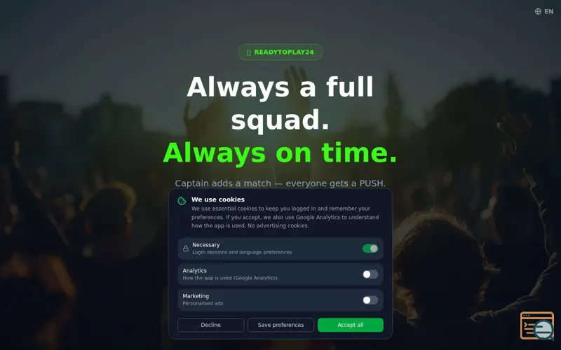 Screenshot of ReadyToPlay24