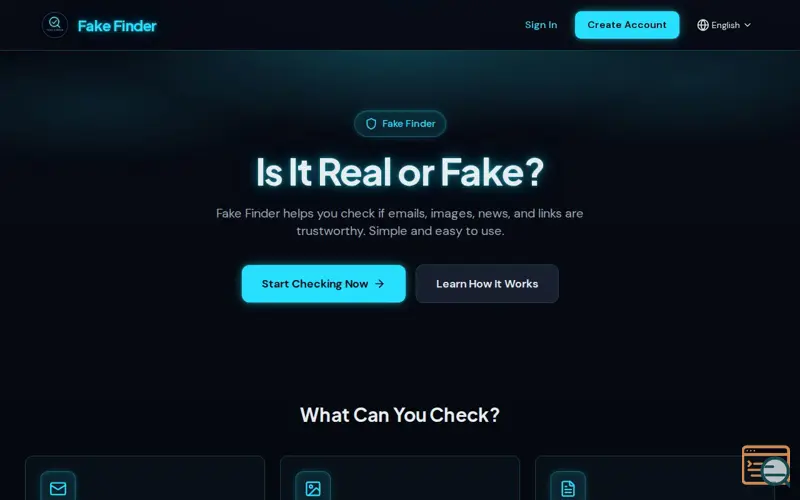 Screenshot of Fake Finder — Is It Real or Fake?