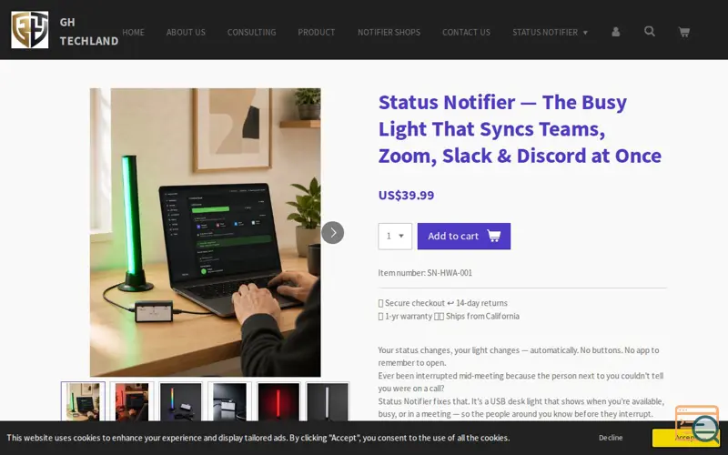 Screenshot of Status Notifier
