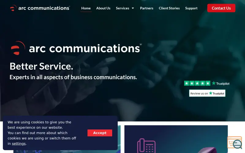 Screenshot of Arc Communications