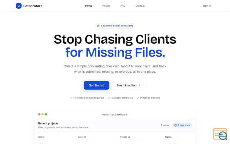 Screenshot of GatherStart