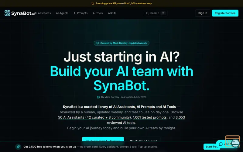 Screenshot of SynaBot AI