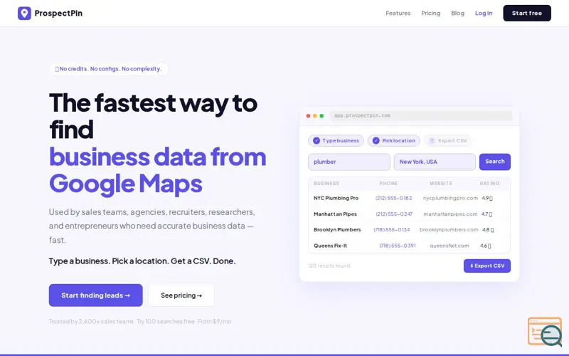 Screenshot of ProspectPin