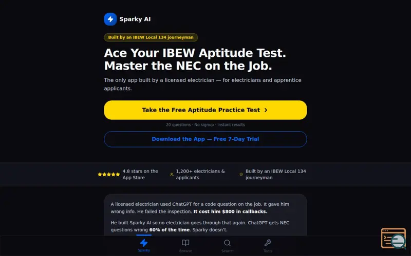 Screenshot of Sparky AI
