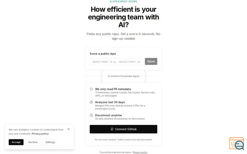 Screenshot of AI Efficiency Score