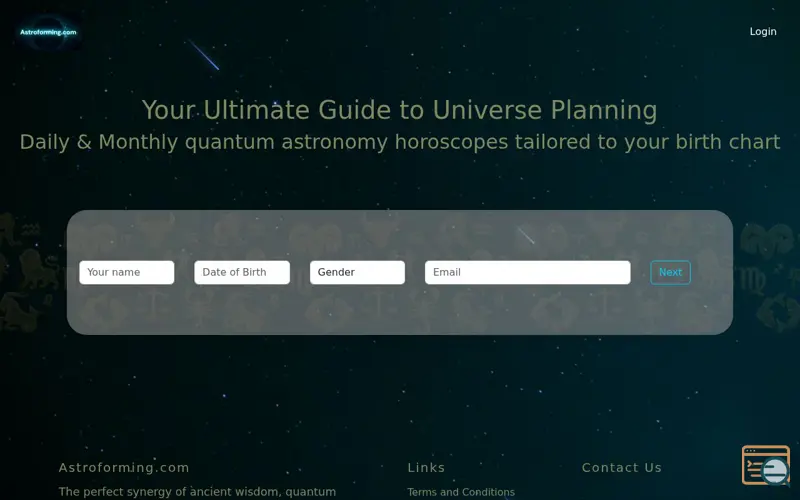 Screenshot of Astroforming