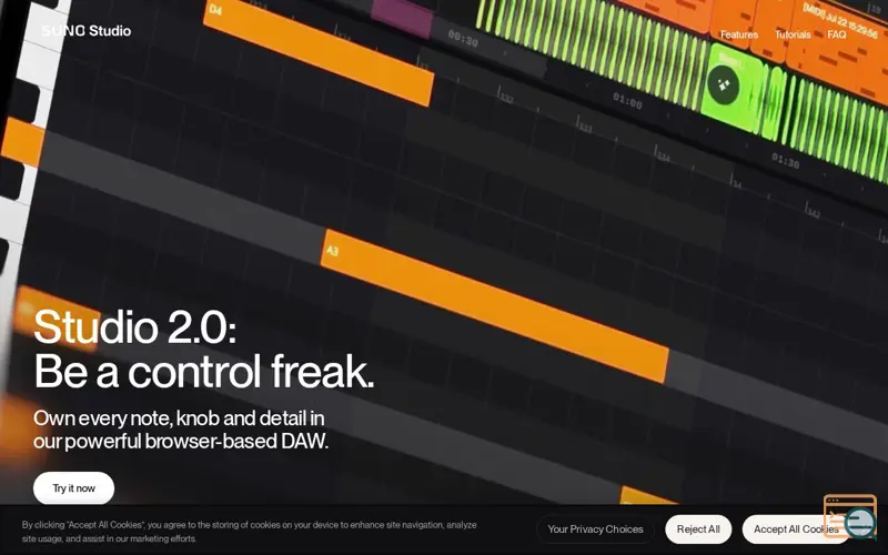 Screenshot of Suno Studio 2.0