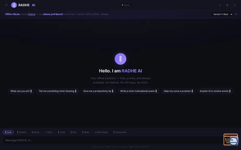 Screenshot of Radhe Ai 