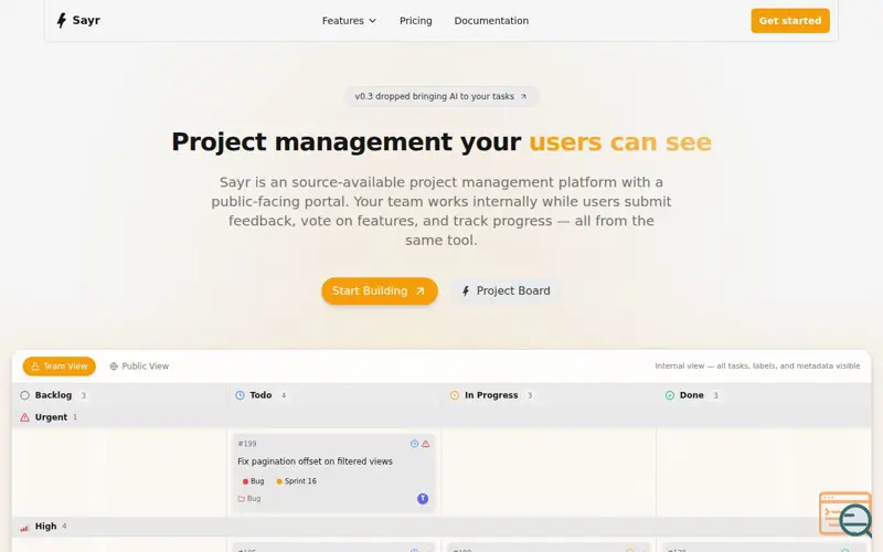 Screenshot of Sayr