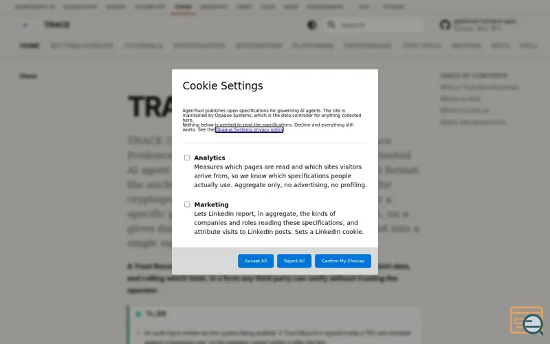 Screenshot of Trace
