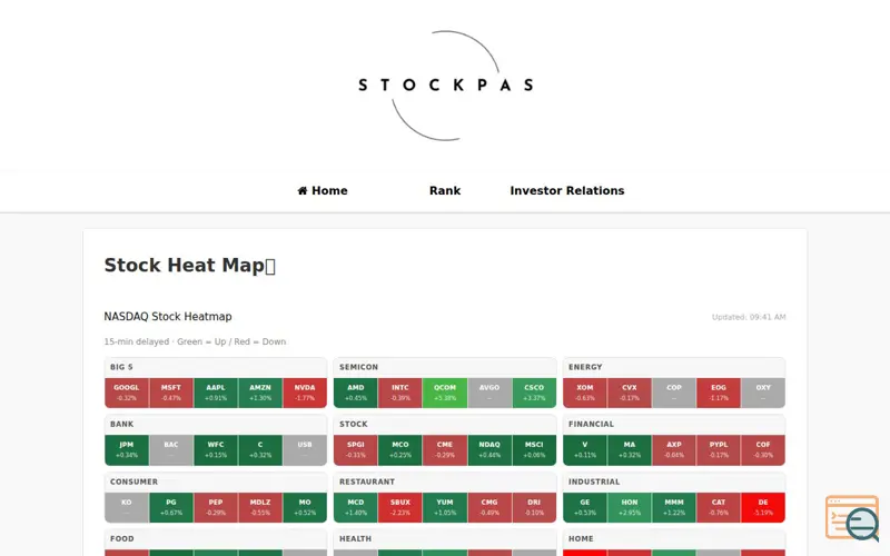 Screenshot of Stockpas, a launch using ValueCommerce