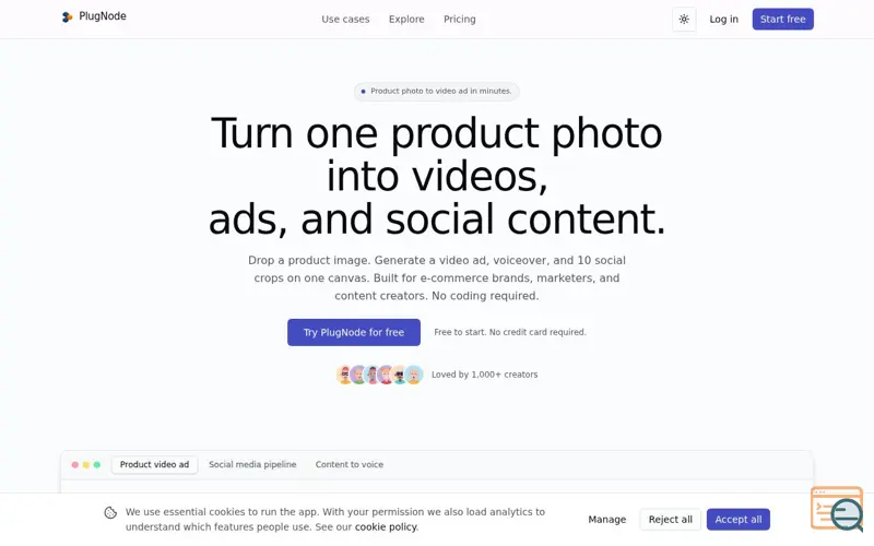 Screenshot of PlugNode AI