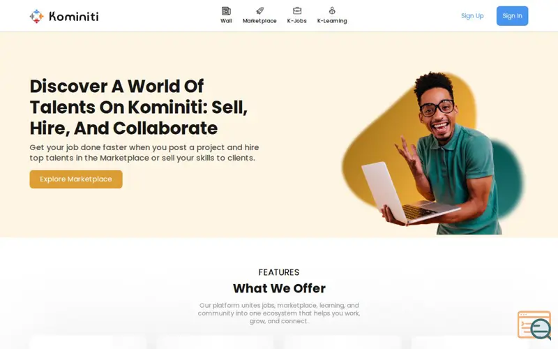Screenshot of Kominiti