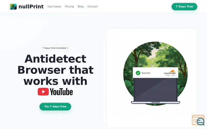 Screenshot of nullPrint - The Antidetect Browser