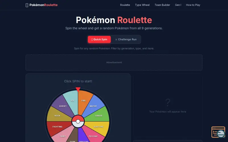 Screenshot of Pokemon Roulette