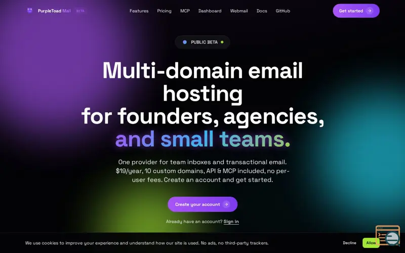 Screenshot of PurpleToad Mail