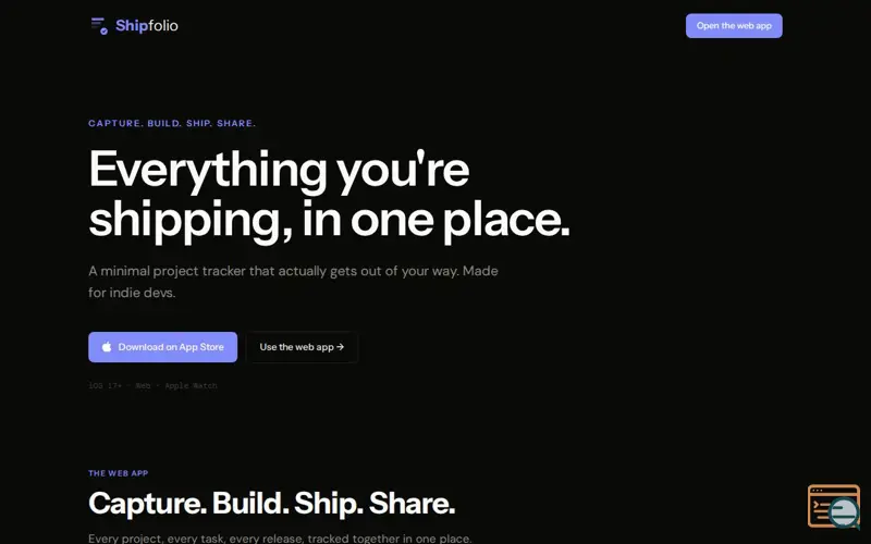 Screenshot of Shipfolio