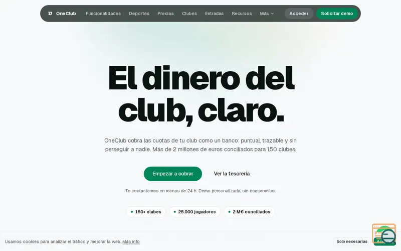 Screenshot of OneClub, a launch using Facebook Domain Verification