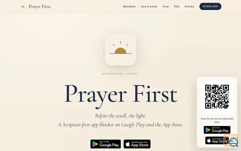Screenshot of Prayer First