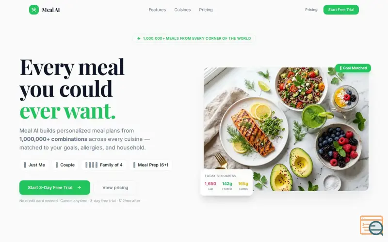 Screenshot of Meal Ai