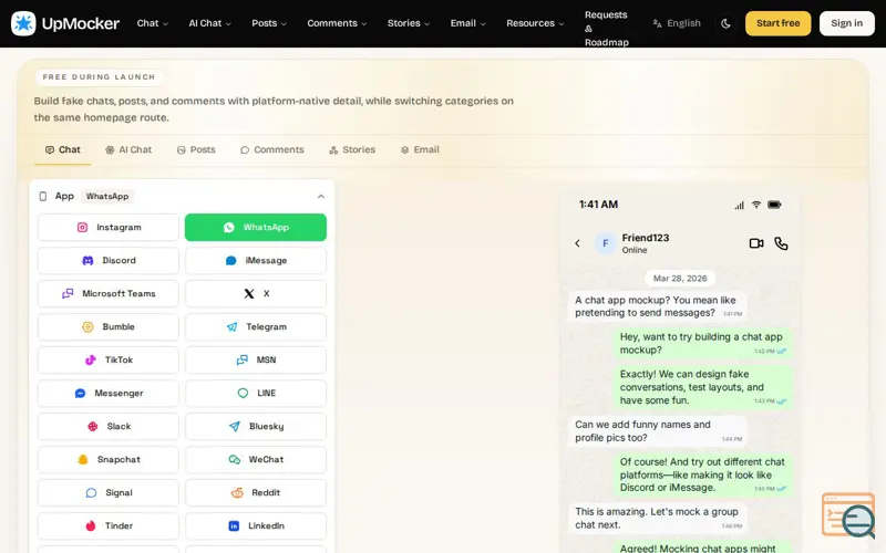 Screenshot of UpMocker