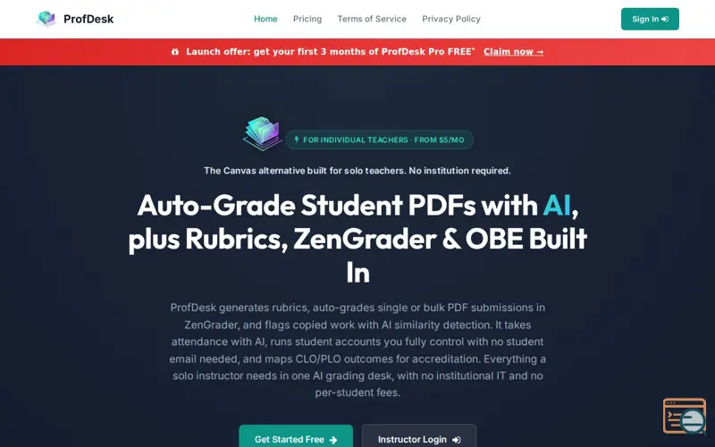 Screenshot of ProfDesk