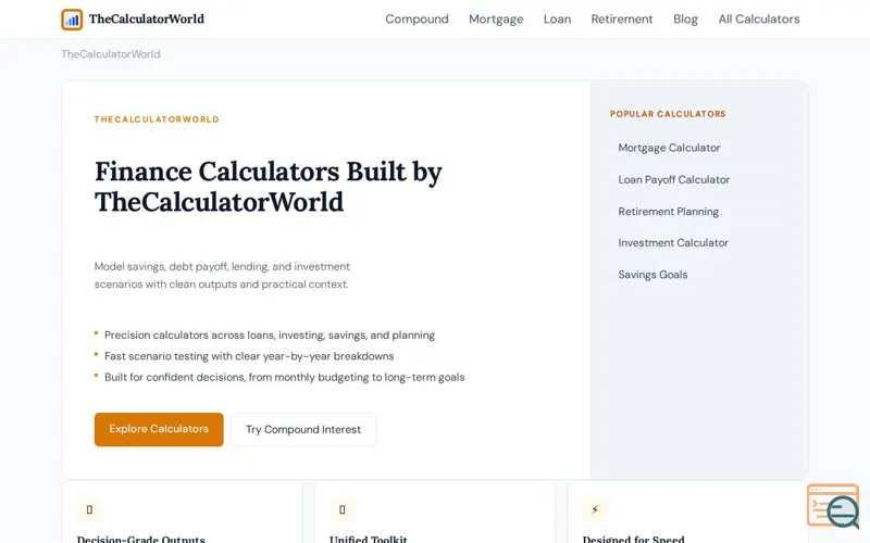 Screenshot of TheCalculatorWorld