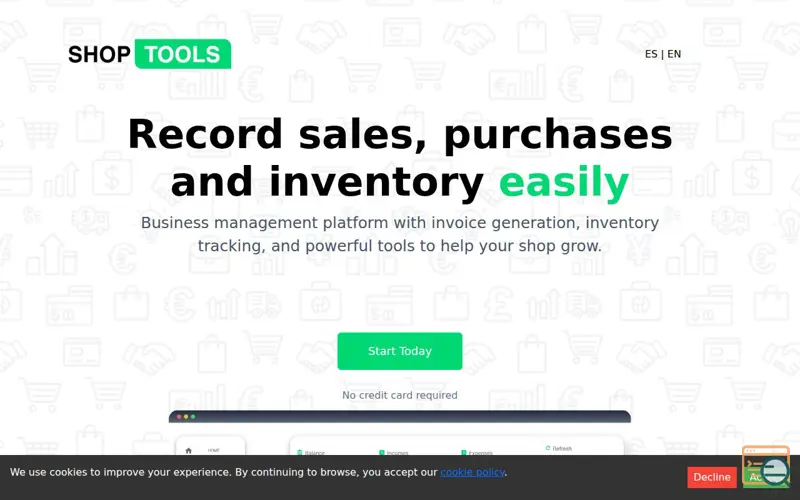 Screenshot of Shop Tools