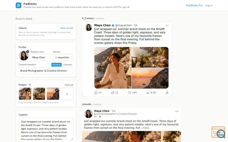 Screenshot of PostDecks