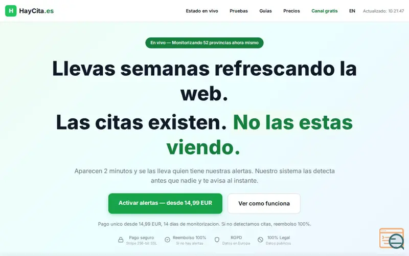 Screenshot of HayCita.es