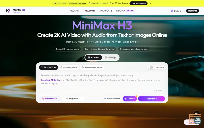 Screenshot of MiniMax H3