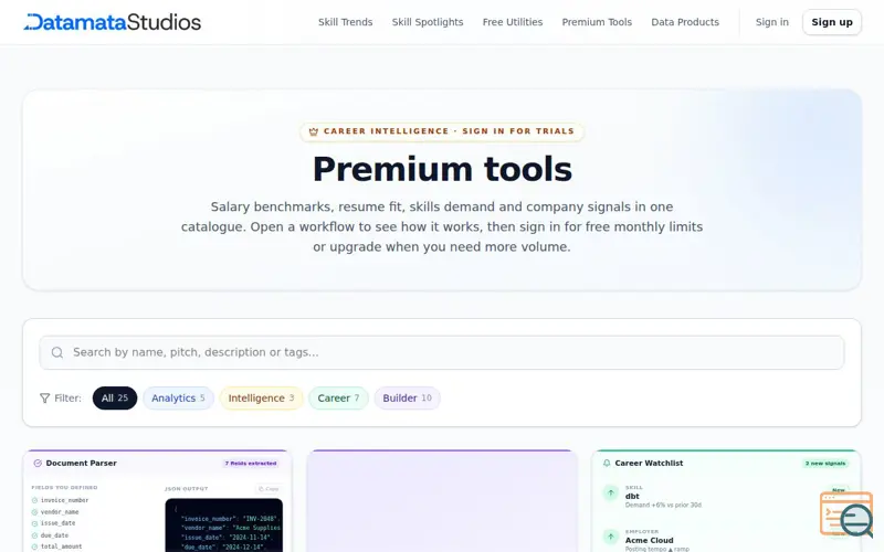 Screenshot of Datamatastudios