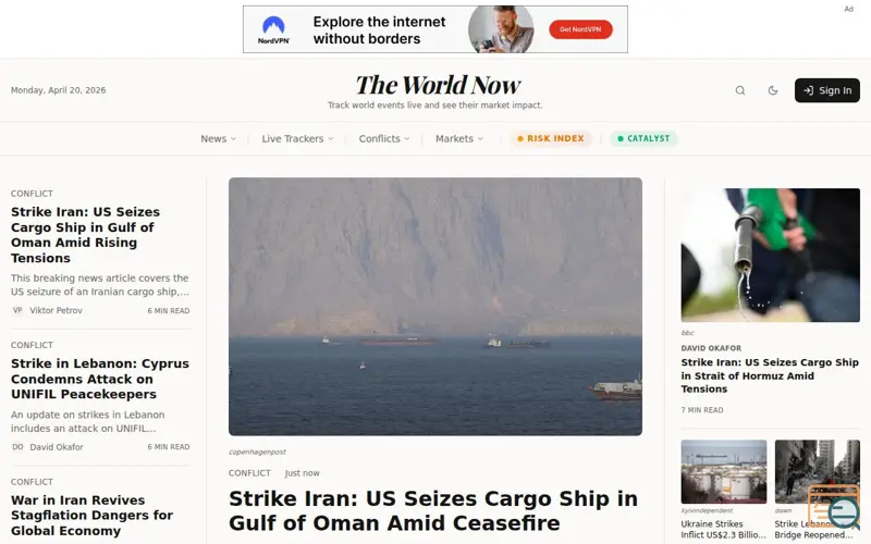 Screenshot of The World Now