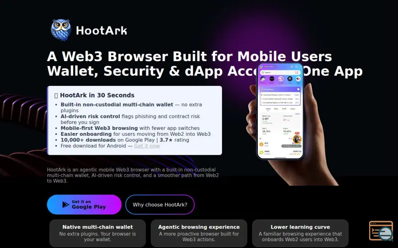 Screenshot of HootArk